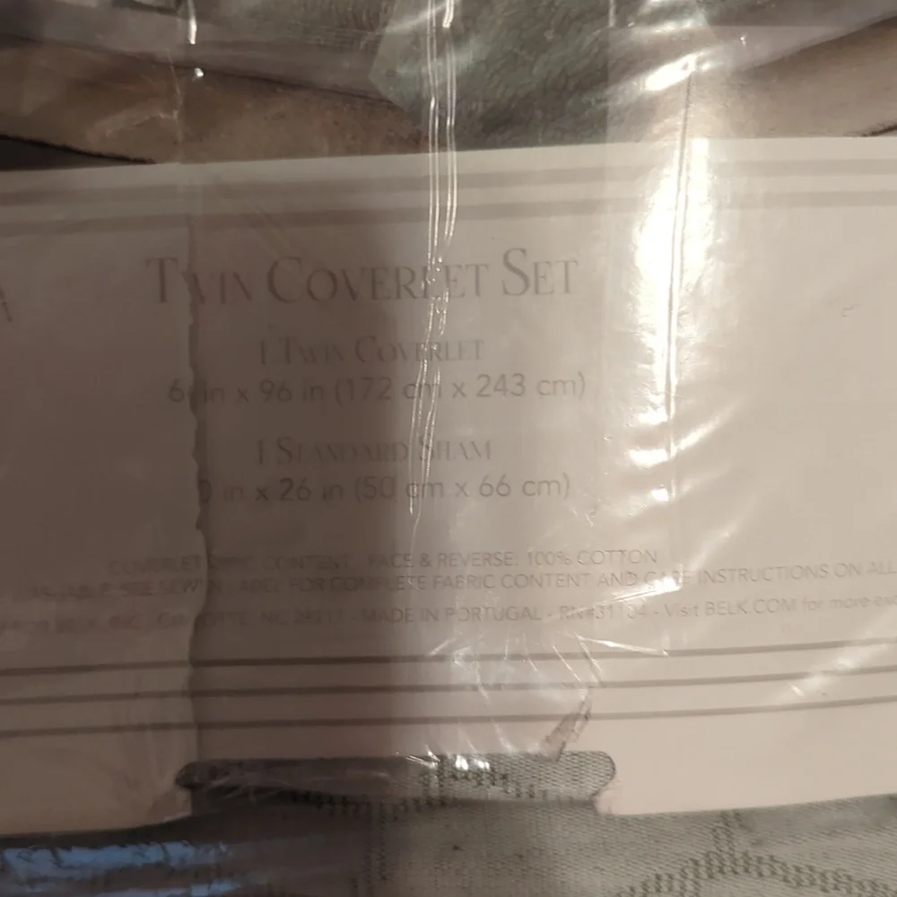 Modern Southern Home Twin Coverlet Cotton Set New
